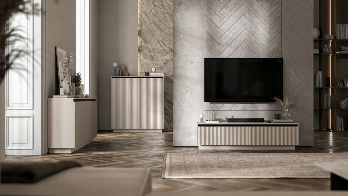 KOMMODE Selene 3D Kaschmir Matt Glamour 167 cm - Kaschmir, Holzwerkstoff (166.8/71.4/35cm) - Meble Lindner