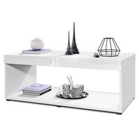 COUCHTISCH Pure Tischplatte und Blenden in Weiß Hochglanz - Weiß Hochglanz, Holzwerkstoff (58/104/40.5cm) - Vladon