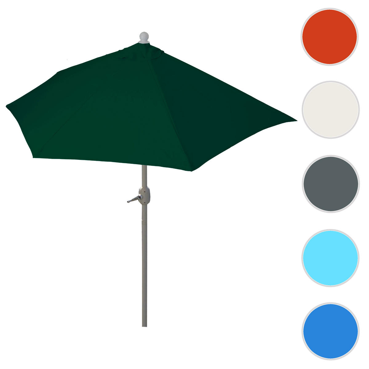 SONNENSCHIRM I HALBRUND UV 50+ Grün - Grün, Textil (260/135cm) - MCW