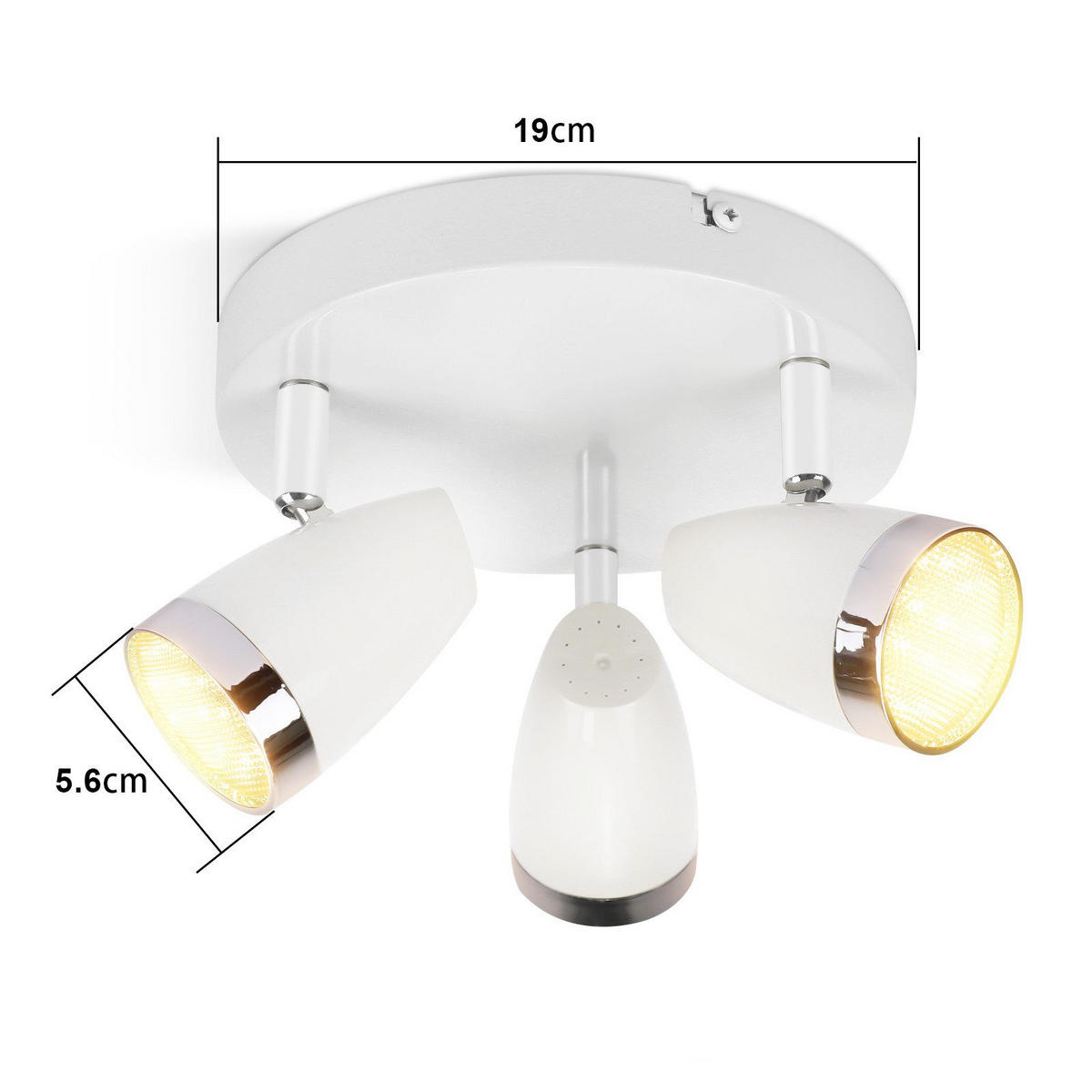 DECKENSTRAHLER Glorion 15.5/19/60 cm - Weiß, Kunststoff (60/15.5/19cm) - ZMH