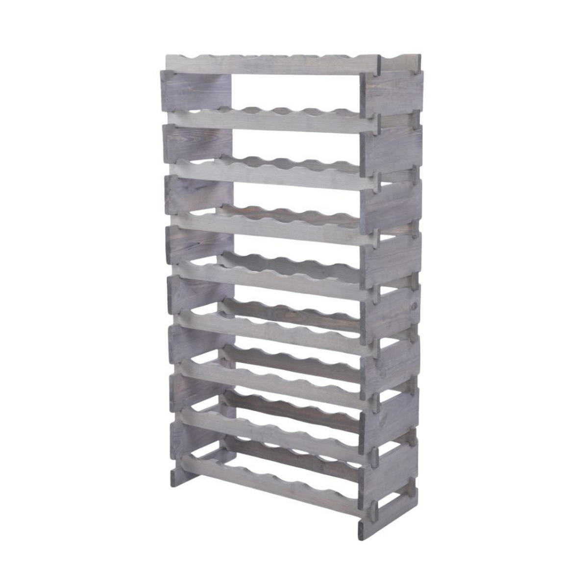 WEINREGAL VINOTECA FLEX PRO HxBxT 121x65x28cm 54 Flaschen auf 9 Ebenen Grau - Grau, Holz (65/121/28cm) - PROREGAL