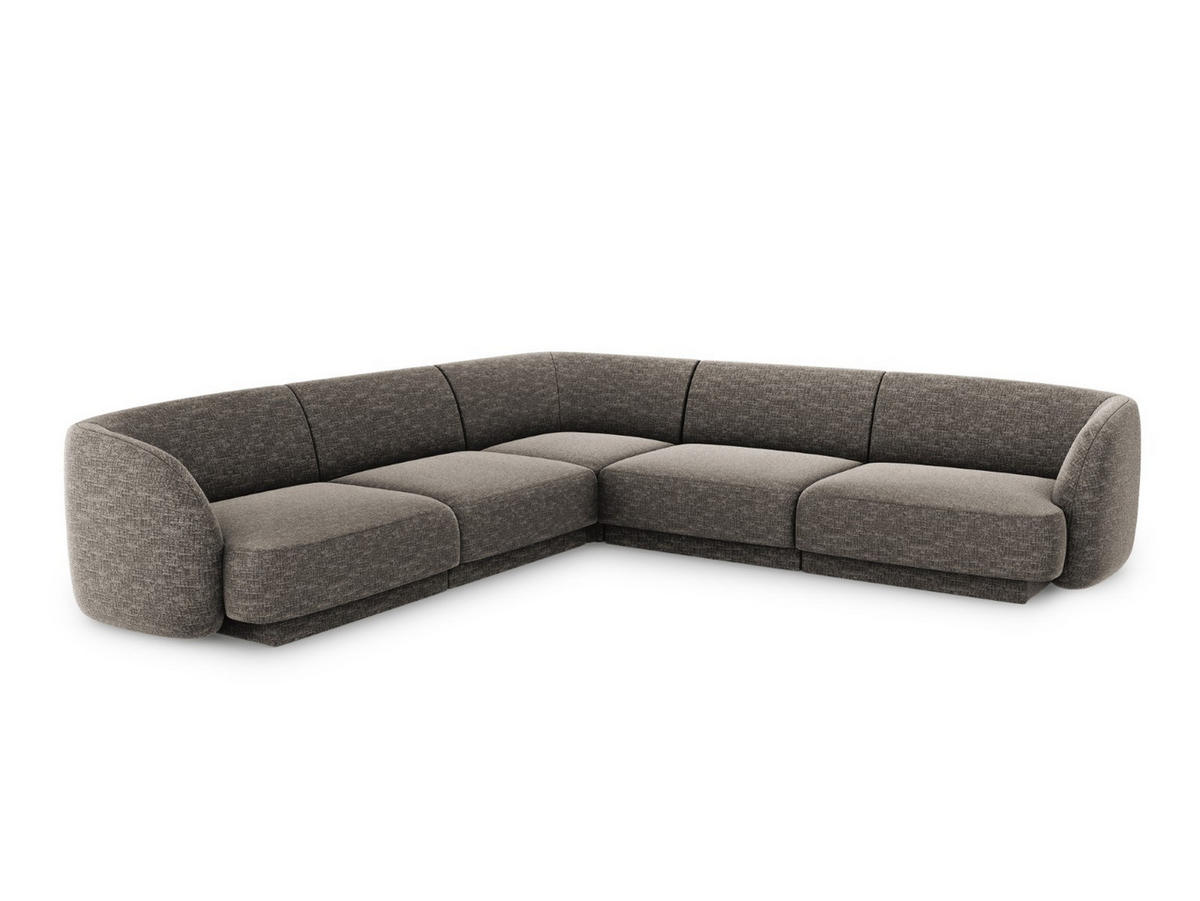 WENDBARES-ECKSOFA Miley aus Chenille-Stoff grau 5 Sitzplätze - Grau, Textil (255/255cm) - Micadoni