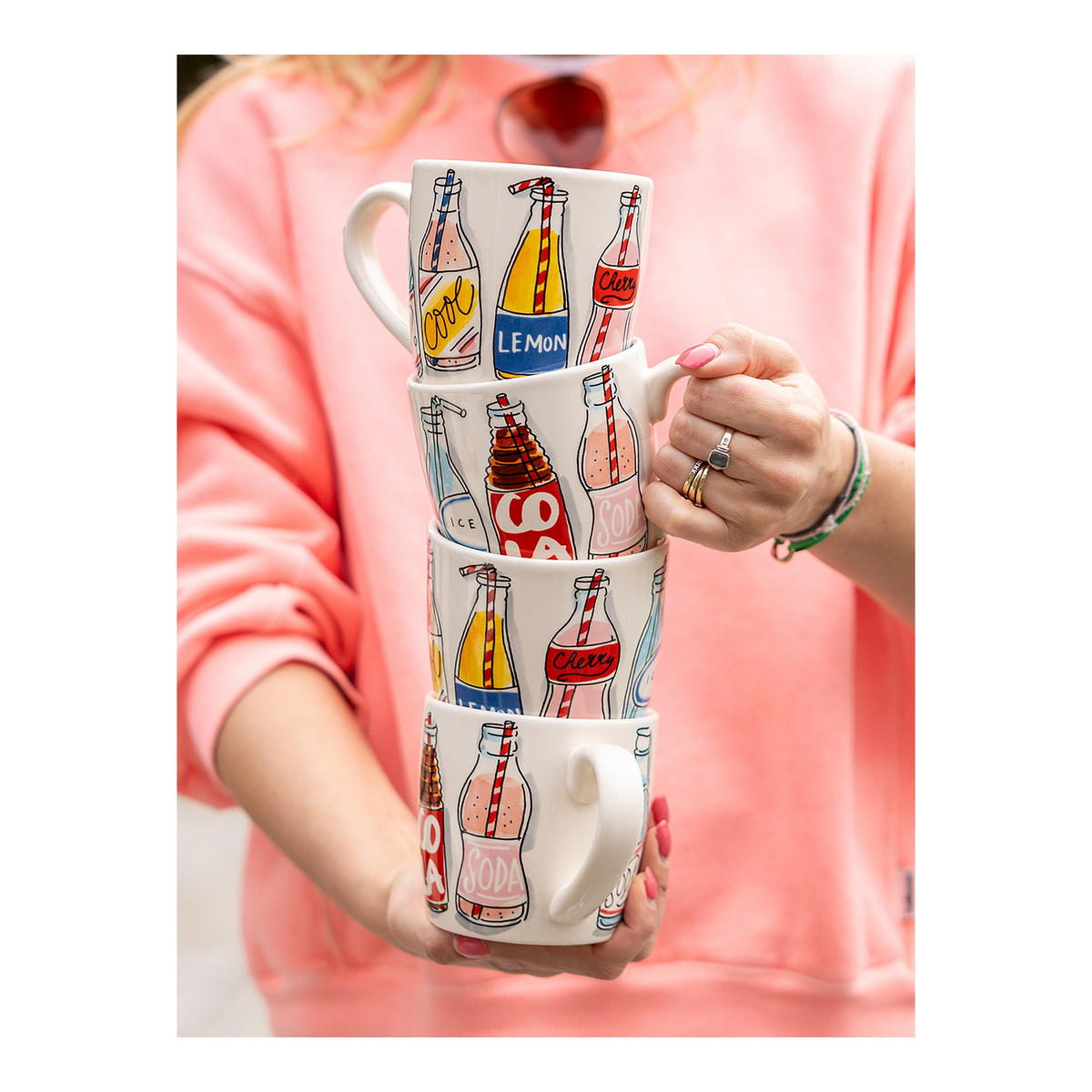 CAPPUCCINO-BECHER Soda in Bunt - 500 ml - Multicolor, Keramik (0.5L) - Blond Amsterdam