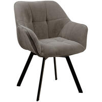 ARMLEHNENSTUHL Cord Braun - Schwarz/Braun, Textil/Metall (60/81/59cm) - CLP