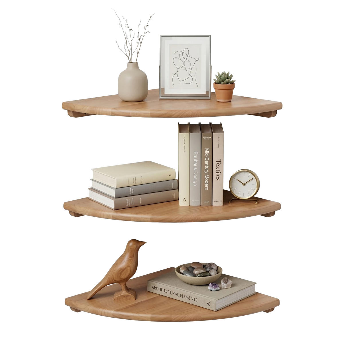 ROHOVÁ pol. - svetlohnedá, drevo (35/3/35cm) - Relaxdays