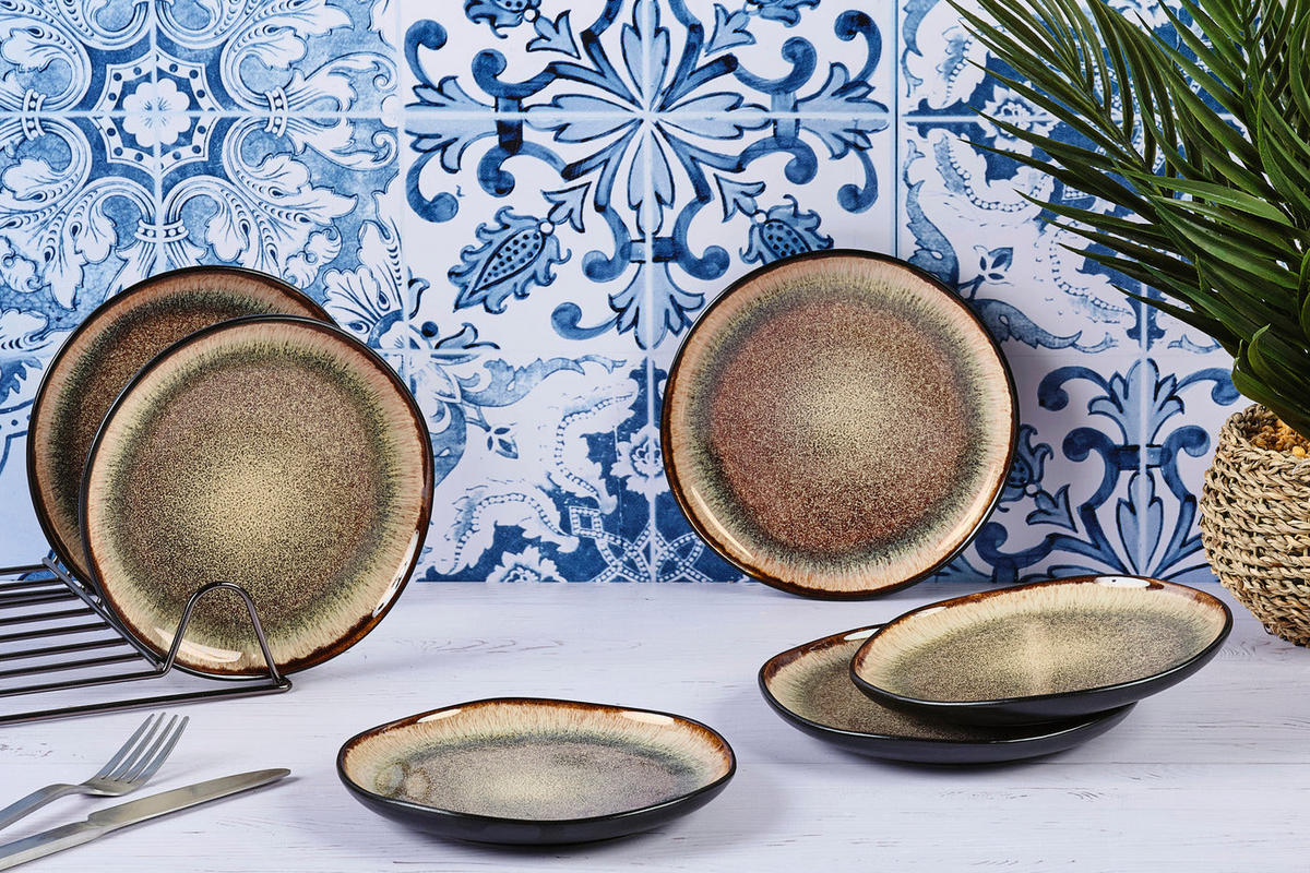 TELLER Iris Ø16cm - 6er-Set - Wildbraun - Braun, Keramik (16cm) - Björn