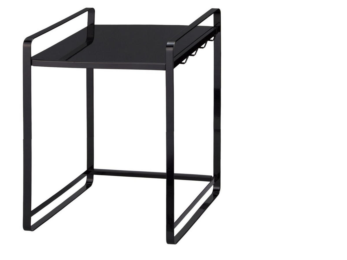 KÜCHENREGAL Tower schwarz 47/50/35 cm ausziehbar bis 75cm - Schwarz, Metall (47/50/35cm) - Yamazaki