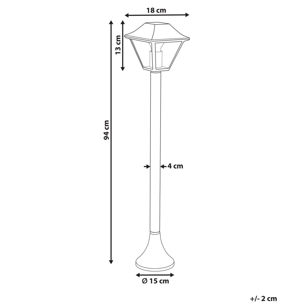 POLLERLEUCHTE Schwarz Gosaba - Schwarz, Metall (18/18/94cm) - Beliani