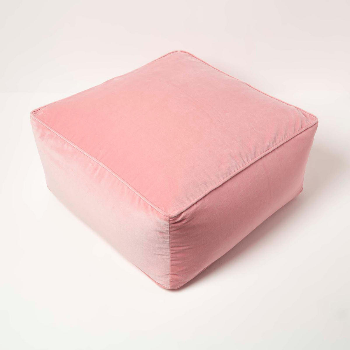 SITZPOUF rosa mit Samt-Bezug, 60/60/27 cm - Rosa, Textil (60/27/60cm) - Homescapes