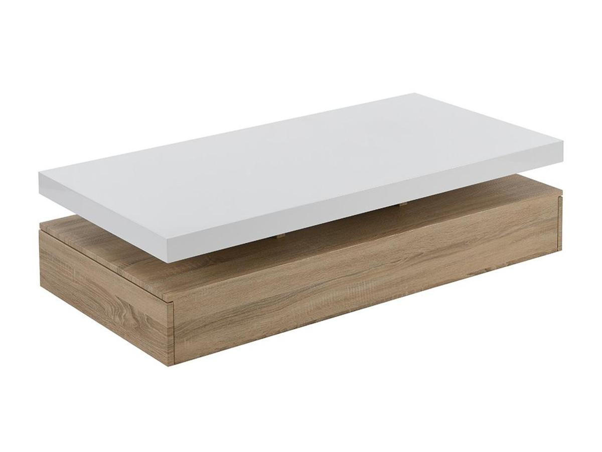 COUCHTISCH mit 2 Schubladen - MDF - Holzfarben hell & Weiß - FELIX - Naturfarben, Holz (120/60/35cm) - Vente-Unique