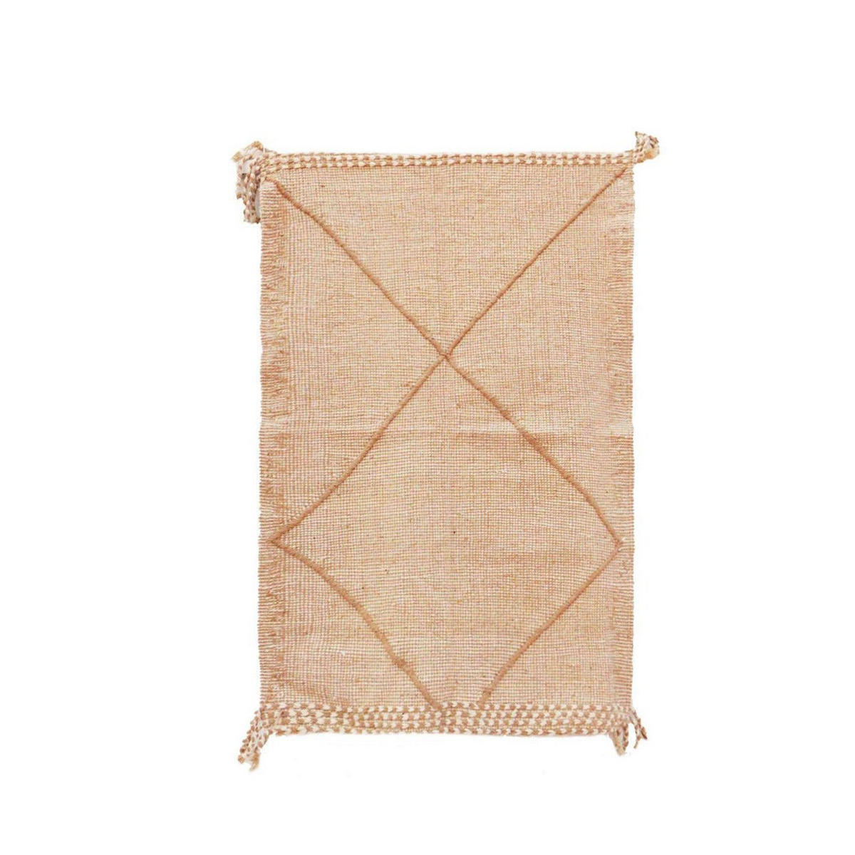 BERBERTEPPICH aus reiner Wolle 102x 167 cm - Beige, Naturmaterialien (102/167cm) - AFK Living