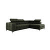 ECKSOFA PABLOS Vogue, L-förmig, Moderne, mit verstellbarem Kopfteil, Schlaf- & Lagermöglichkeiten, freistehend, RECHTS 279x201x97 cm Green - Grün, Holz/Textil (279/201cm) - DomoHome