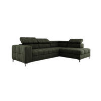 ECKSOFA PABLOS Vogue, L-förmig, Moderne, mit verstellbarem Kopfteil, Schlaf- & Lagermöglichkeiten, freistehend, RECHTS 279x201x97 cm Green - Grün, Holz/Textil (279/201cm) - DomoHome
