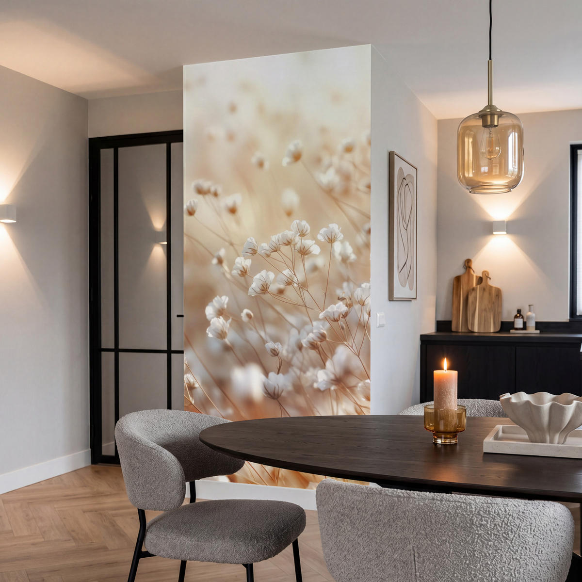 TAPETE - Wild - Blumen - Weiß - 100x220 cm - Creme, Papier (100/220cm) - OnlyWow