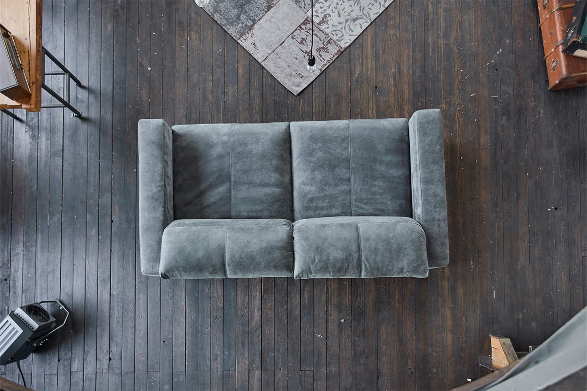 LEDERSOFA GIGANT Anthrazit Leder - Anthrazit/Schwarz, Leder (295/86/148cm) - KAWOLA