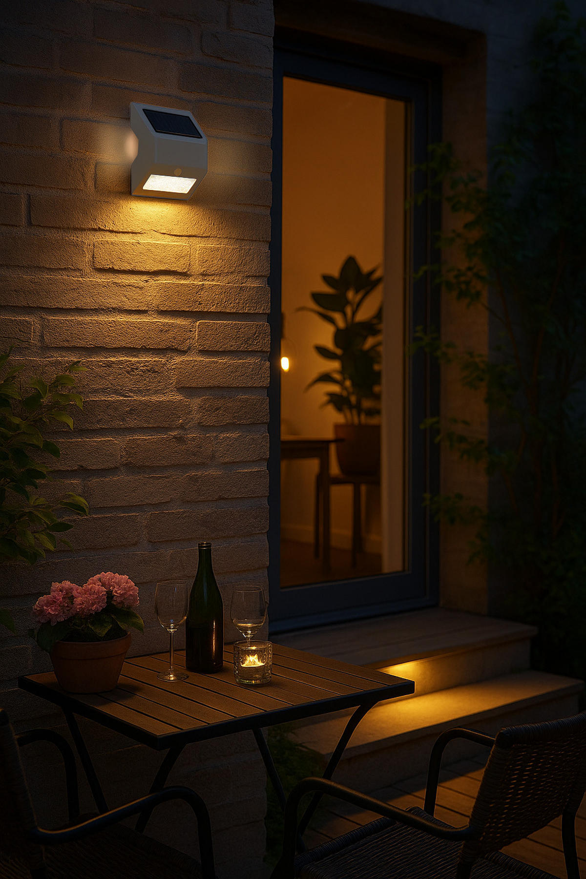 LED Solar-Wandleuchte mit Bewegungsmelder & Dämmerungssensor – ideal für Eingangsbereiche, Treppen & Terrassen weiß warmweiß - Weiß, Kunststoff (5.3/11.5/10cm) - Northpoint