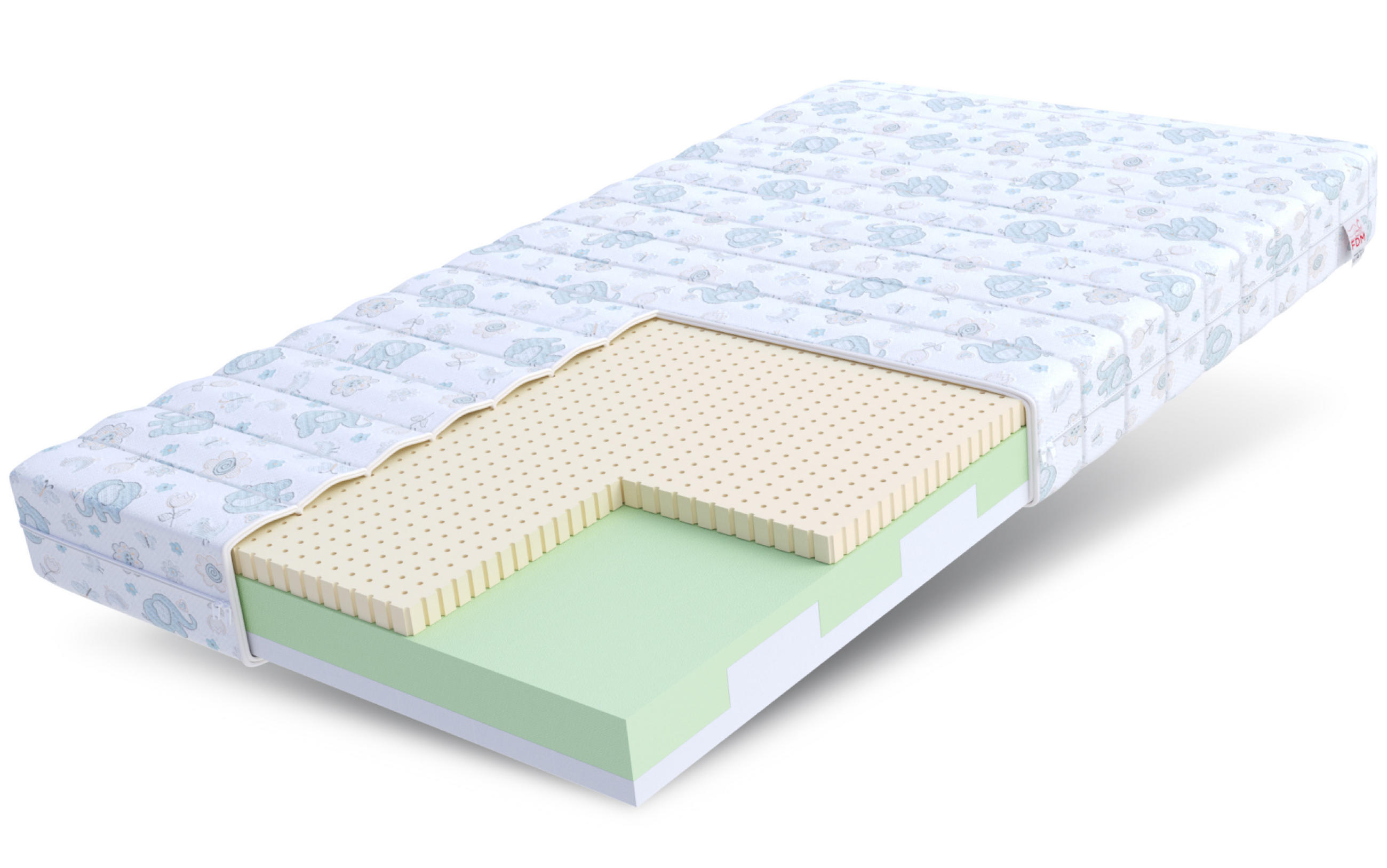KINDERMATRATZE Smile Dumbo - Pastellblau, Textil (90/200cm) - FDM
