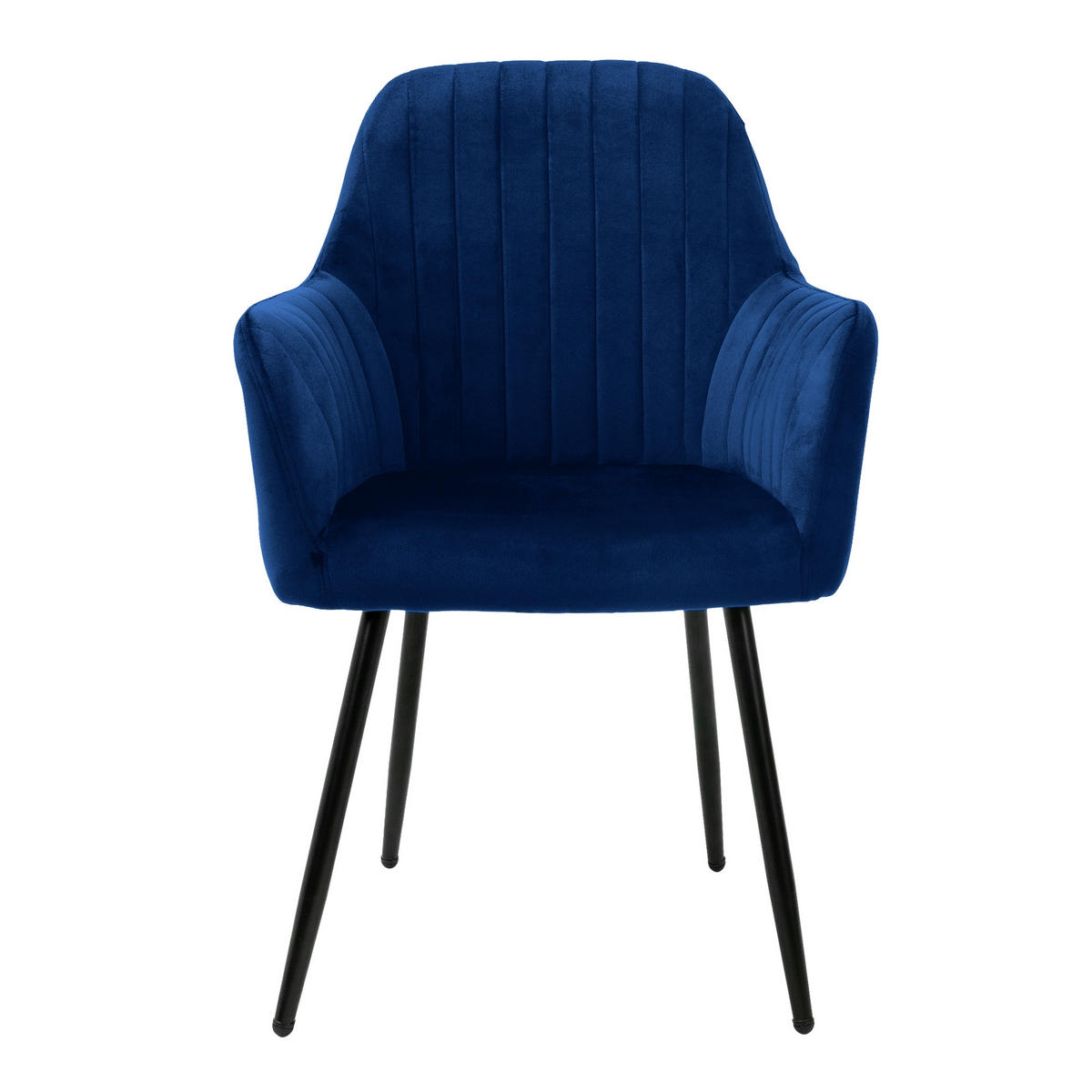 STUHL Samt blau 6er Set - Blau, Metall (60/84/58cm) - ML-DESIGN