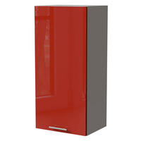 HÄNGESCHRANK Brerra W4/45 Grau / RAL 3002 karminrot Hochglanz 45 / 32,5 / 96cm - Rot/Grau, Holz/Holzwerkstoff (45/96/32.5cm) - Feldmann-Wohnen