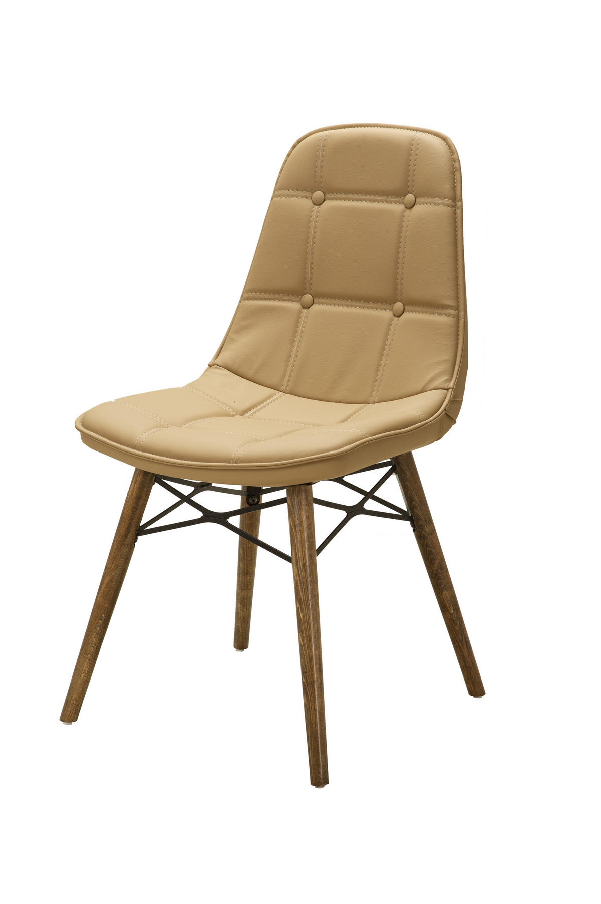 STUHL DENVER mit Holzbeinen - Hellbraun, Holz/Textil (46/85/46cm) - Stuhlmann