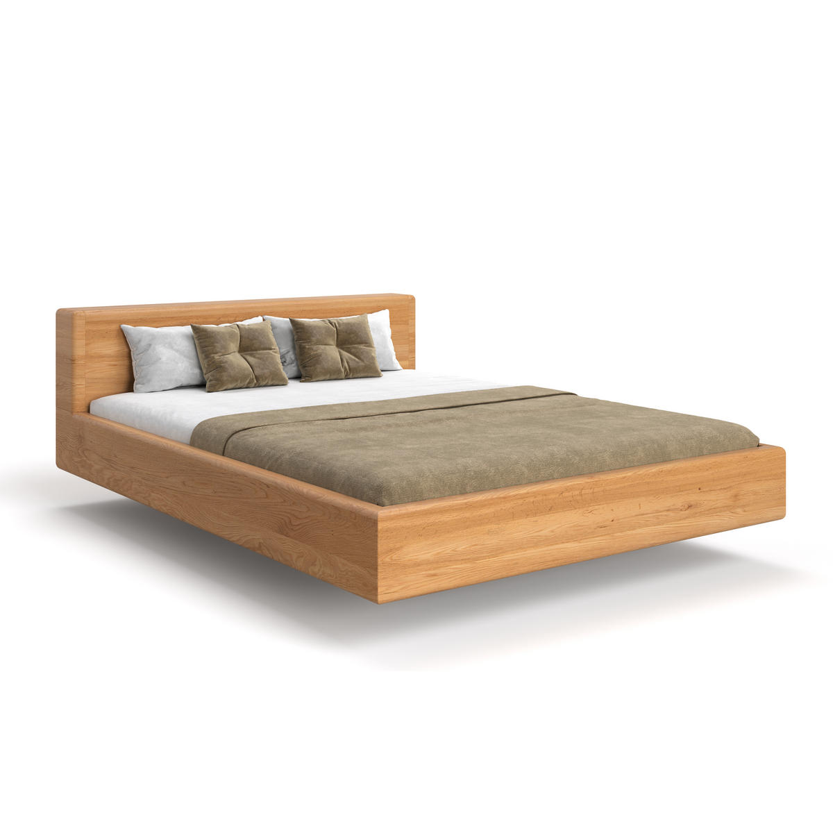 MASSIVHOLZBETT Calma Line aus Eiche 160x220 cm - Eichefarben/Braun, Holz (160/220cm) - Danzz