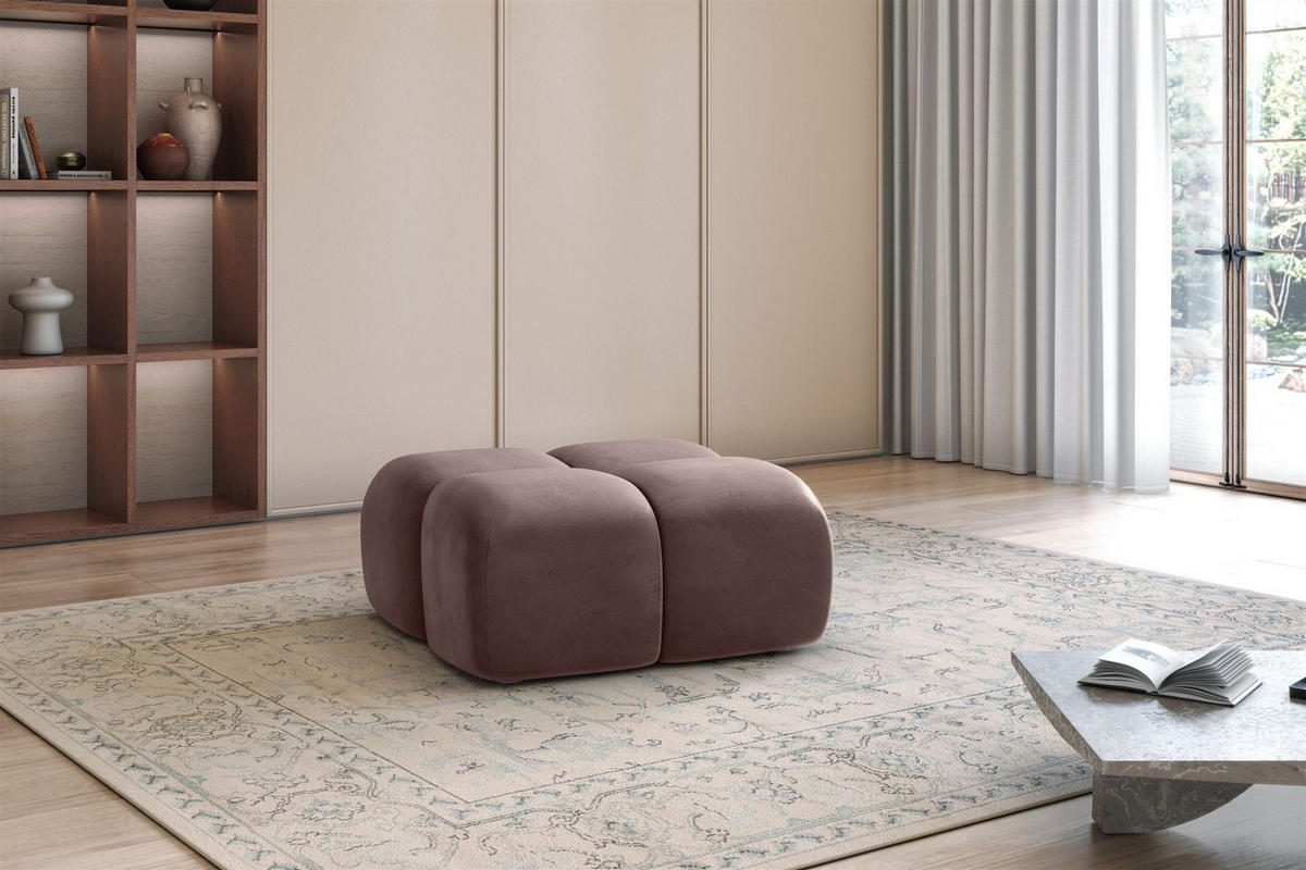 POLSTERHOCKER Darcy - Braun, Holzwerkstoff/Textil (85/44/85cm) - Fun Möbel