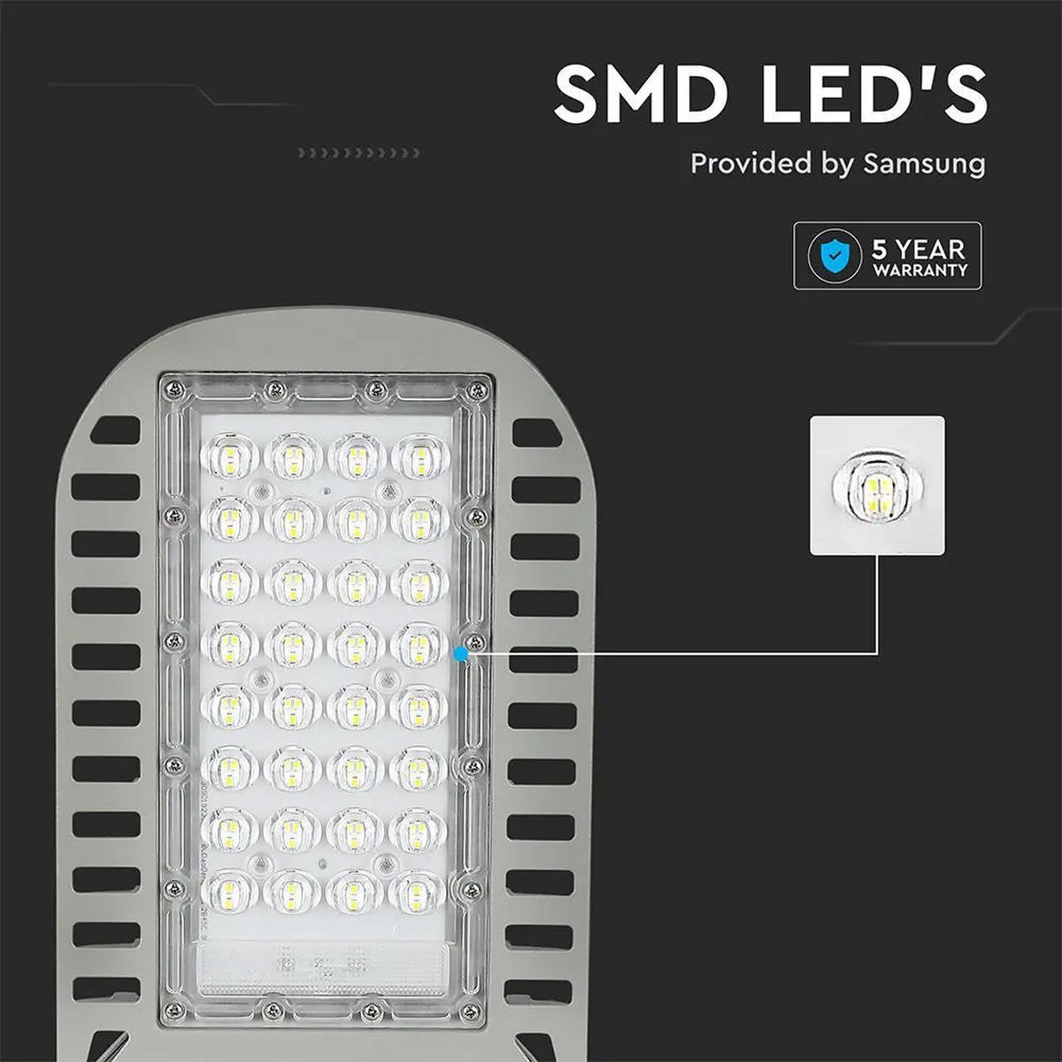 LED STRAHLER Aluminium Grau Slim - Grau, Metall (6.3/16.9/43.4cm)