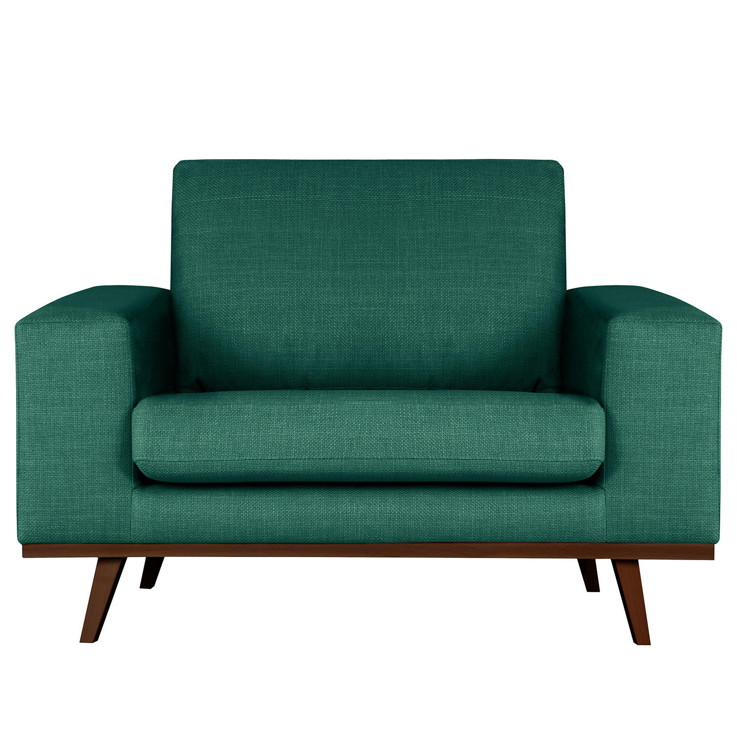 SESSEL - Dunkelgrün/Buchefarben, Textil (122/81/88cm) - home24