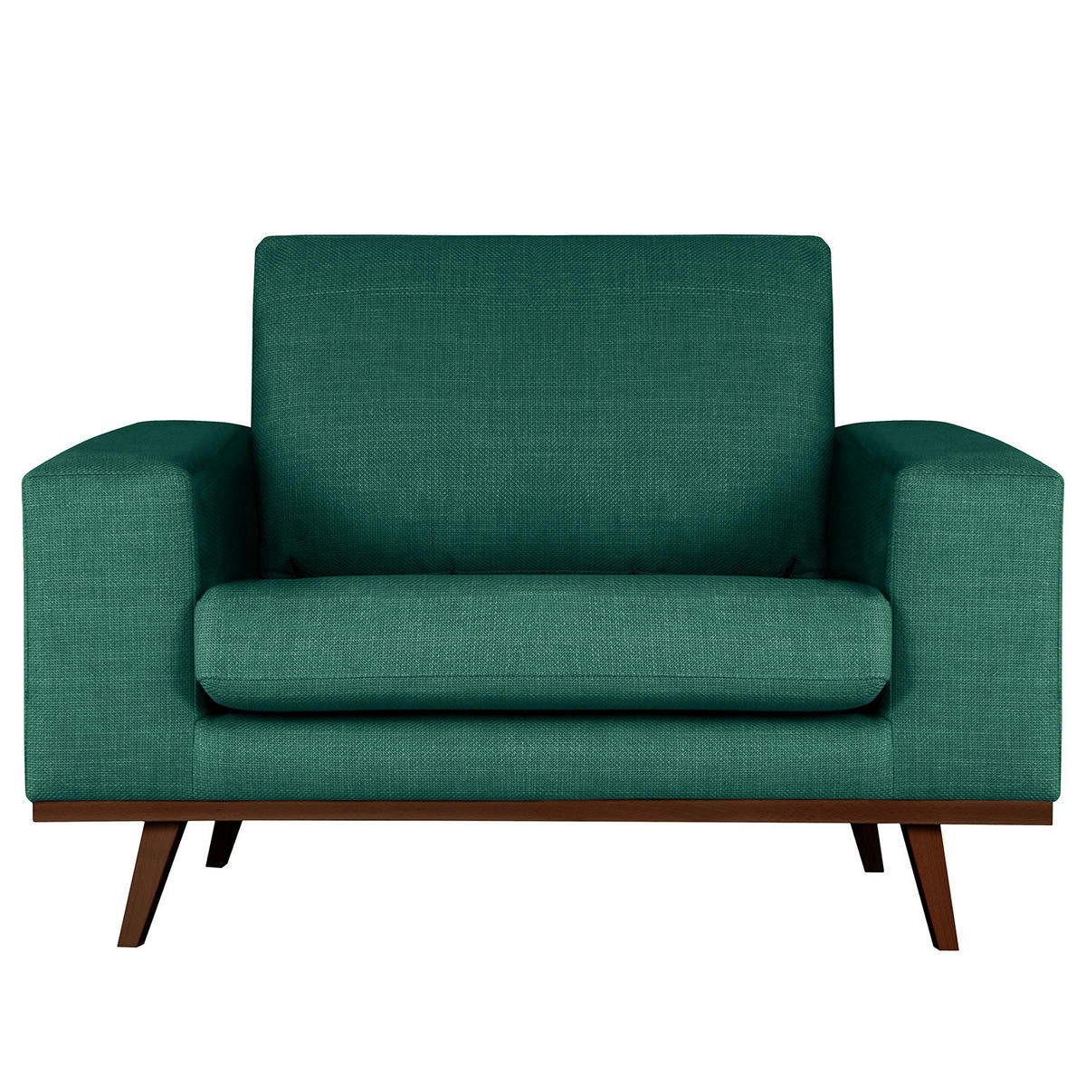 SESSEL - Dunkelgrün/Buchefarben, Textil (122/81/88cm) - home24