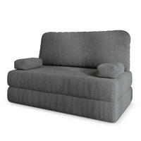 POHOVKA z pěny KESTE s funkcí spaní Buklé látka Šedá - šedá, textil (140/86/60cm) - MASSENO