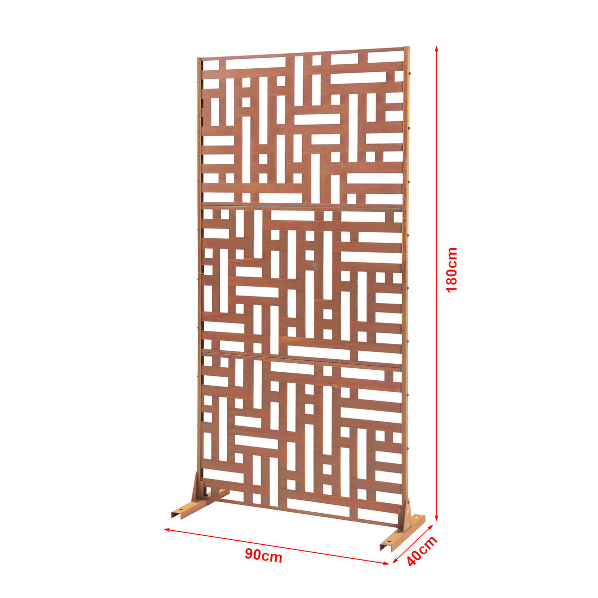 TRENNWAND Bernalda - Rostfarben, Metall (90/180cm) - casa.pro