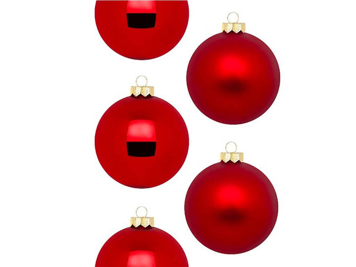 WEIHNACHTSORNAMENTE 30er-Set Ornamente rot matt / glänzend 6 cm - Rot, Glas (6/6/6cm) - LAALU