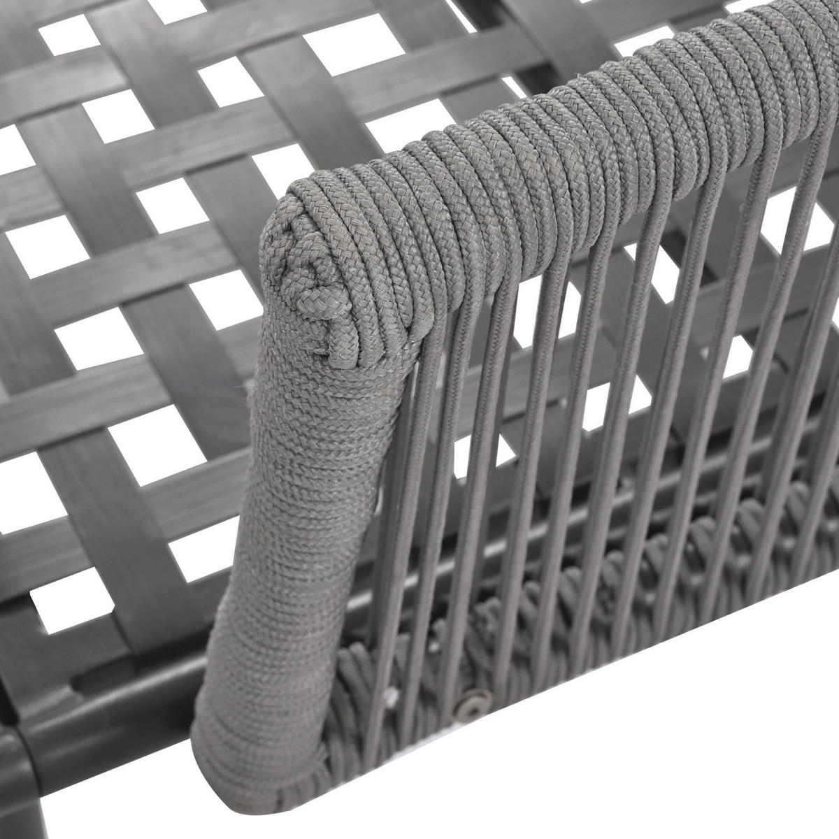 SONNENLIEGE aus Stahl & Polyester in Grau mit abnehmbaren, waschbaren Bezügen - Grau, Metall (130/67/120cm) - Modfu