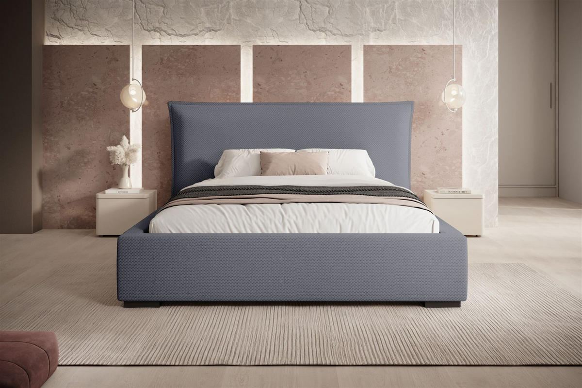 POLSTERBETT Amada In Pop - Grau, Holzwerkstoff/Textil (140/200cm) - Fun Möbel