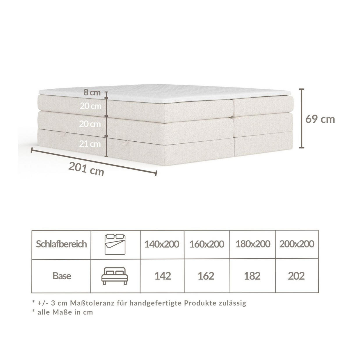 BOXSPRINGBETT Juniper Schwarz 180/200 cm - Schwarz, Holz/Holzwerkstoff (180/200cm) - Maison de Reve