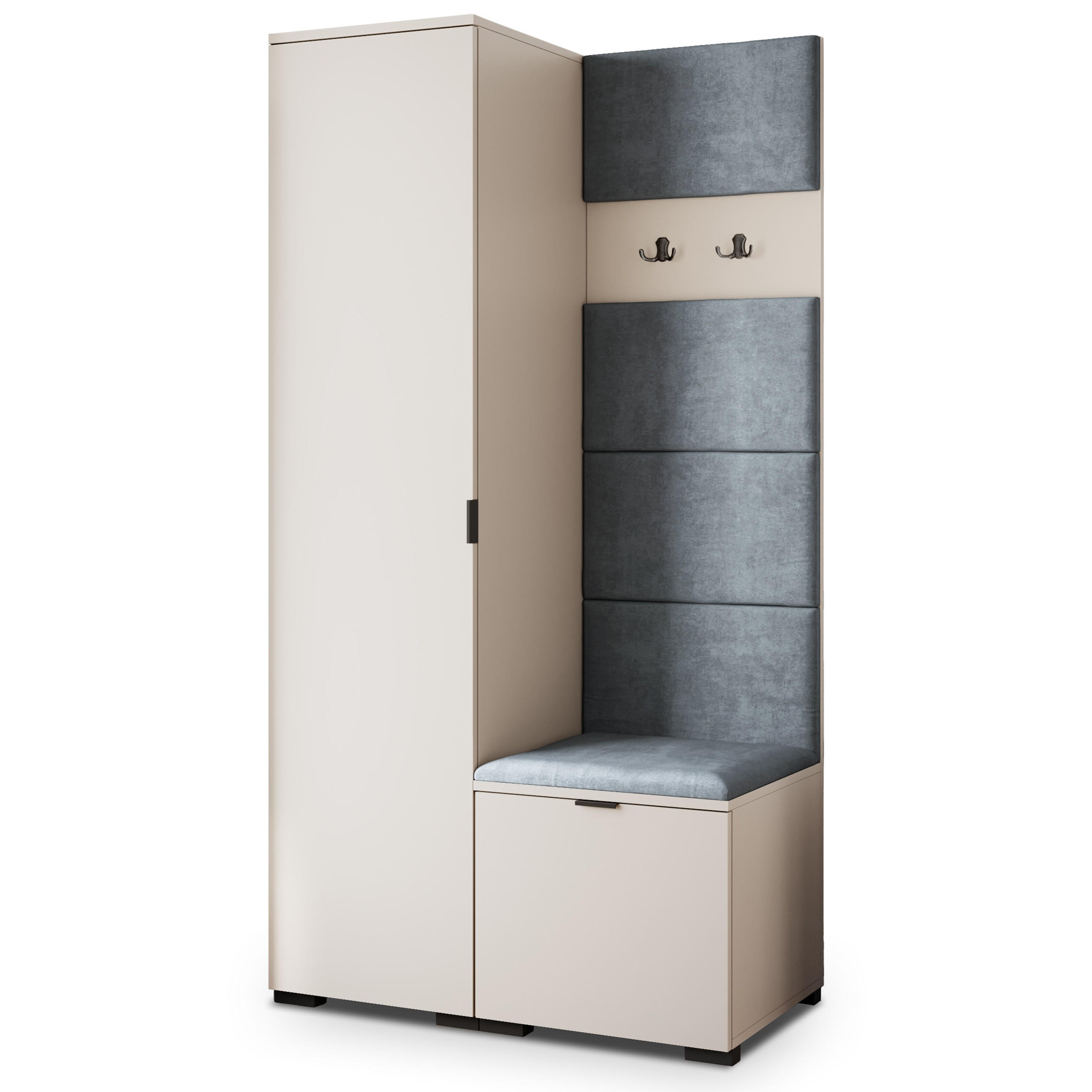 Masseno Garderobenschrank Kaschmir, Grau 95x181x51 cm