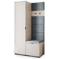 GARDEROBENSCHRANK LORI 95/181/51 cm Modern Garderobe-Set Kaschmir - Kaschmir/Grau, Holzwerkstoff (95/181/51cm) - MASSENO