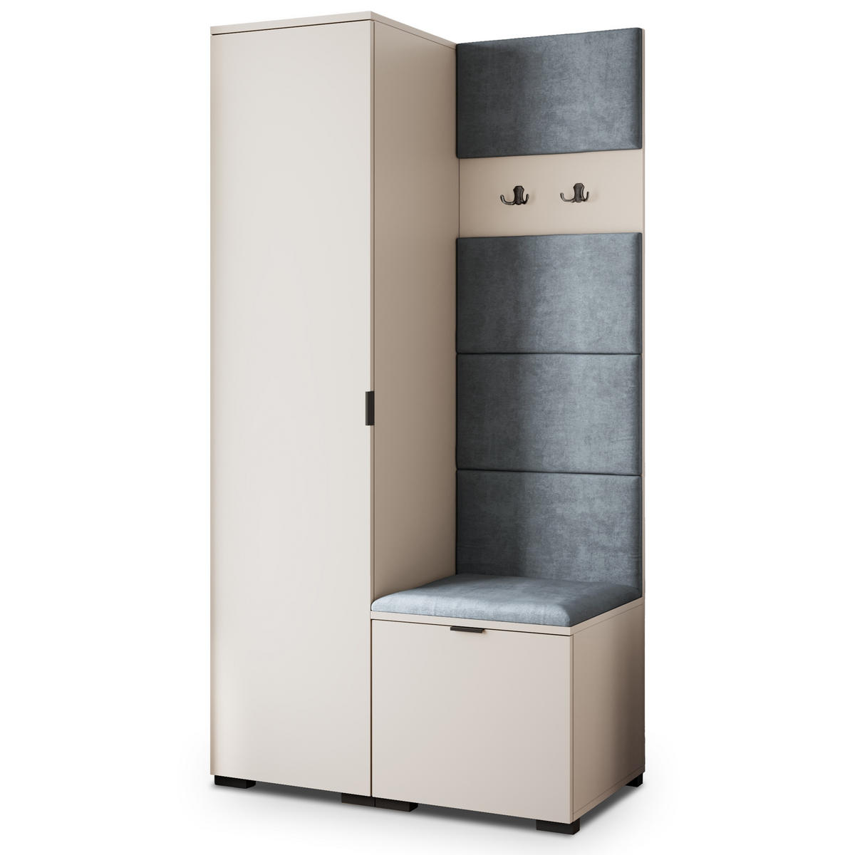 GARDEROBENSCHRANK LORI 95/181/51 cm Modern Garderobe-Set Kaschmir - Kaschmir/Grau, Holzwerkstoff (95/181/51cm) - MASSENO