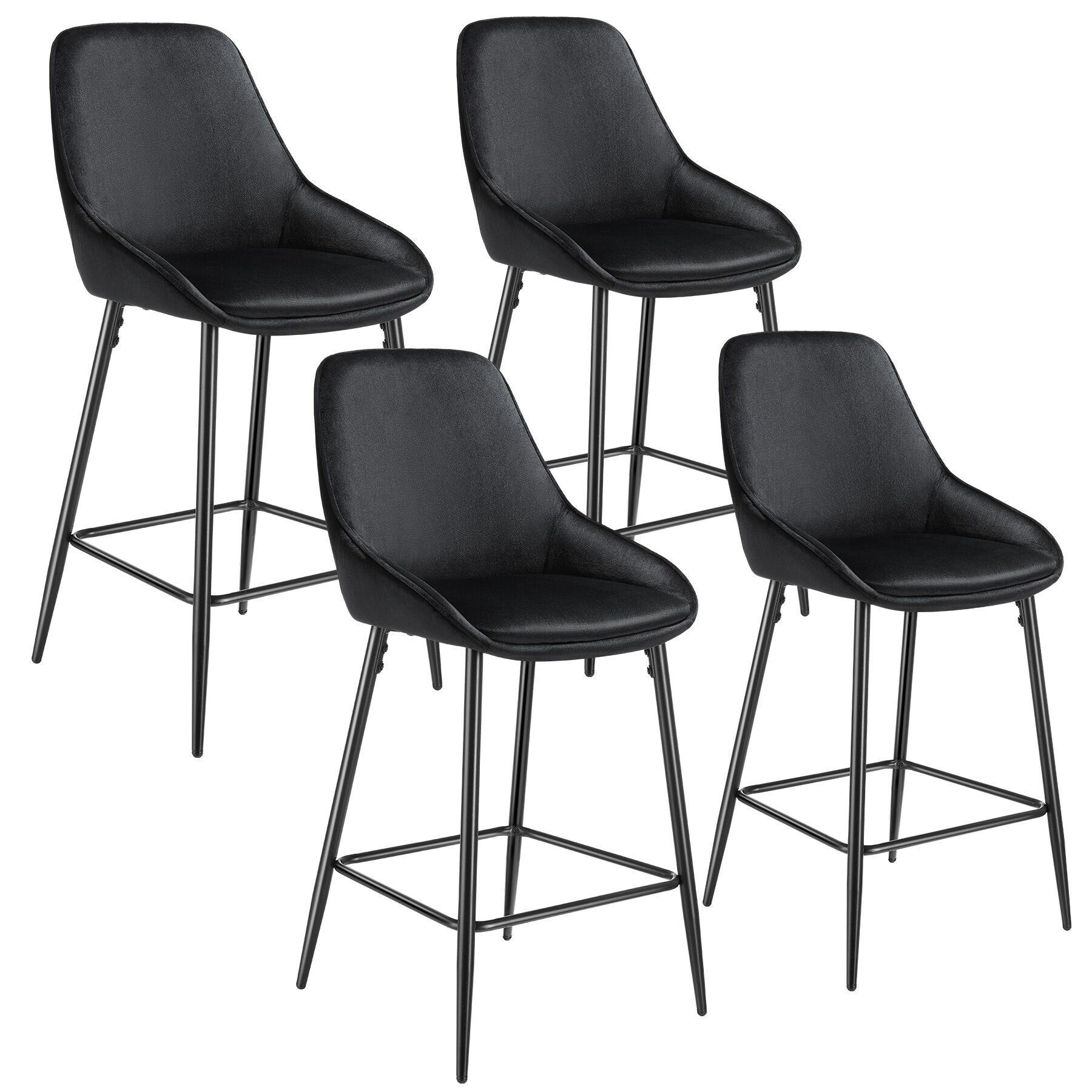 THEKENSTUHL Siera,49 x 54 x 100 cm, Belastbarkeit 120 kg,Samtoptik schwarz/schwarz - Schwarz/Samtahornfarben, Kunststoff (49/100/54cm) - tectake