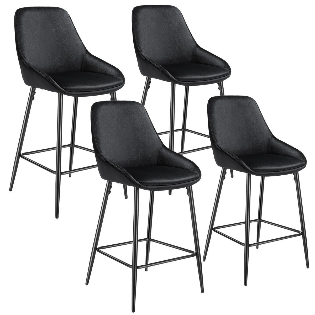 THEKENSTUHL Siera,49 x 54 x 100 cm, Belastbarkeit 120 kg,Samtoptik schwarz/schwarz - Schwarz/Samtahornfarben, Kunststoff (49/100/54cm) - tectake