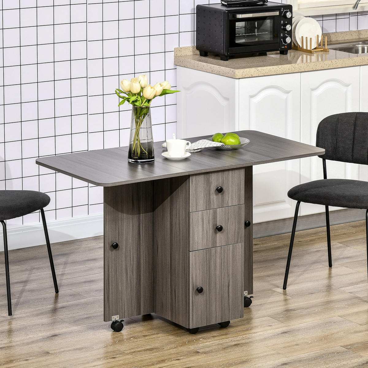 ESSTISCH Dunkelgrau 1 Stück - Dunkelgrau, Kunststoff (120/60/76.5cm) - GiPP