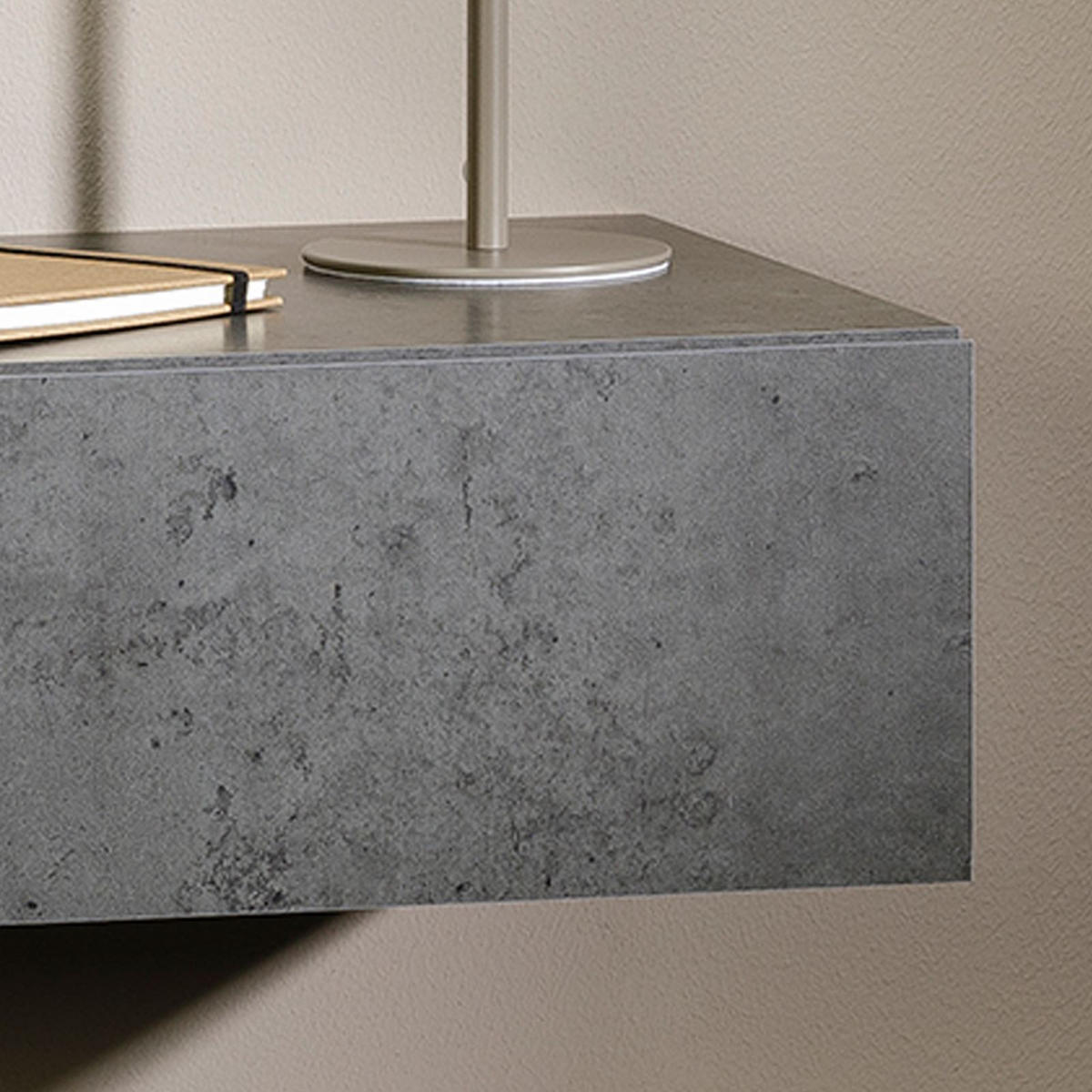 NACHTTISCH ANNE hängend - Dunkelgrau, Holzwerkstoff (42/14/30cm) - CARO-Möbel