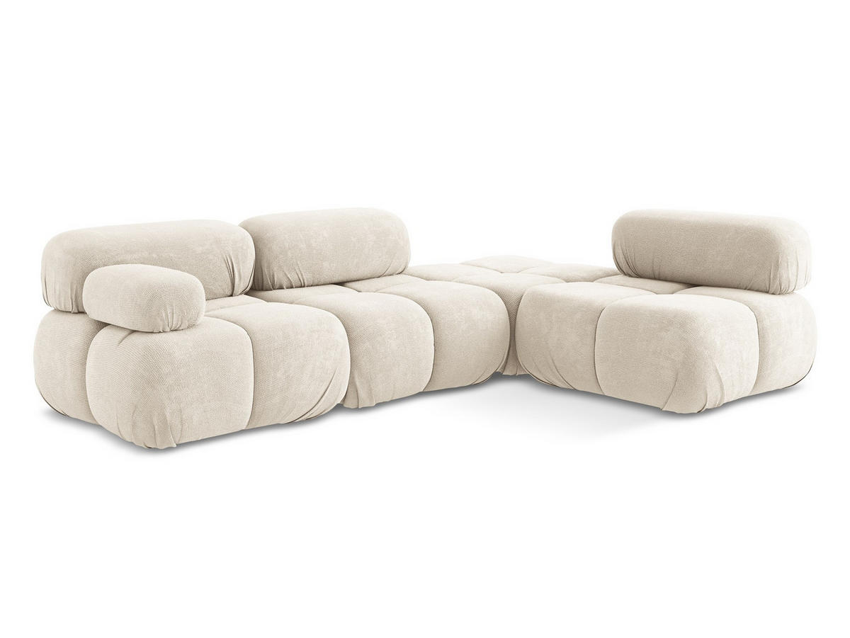 ECKSOFA Rechts Chenille Stoff Beige - Beige/Creme, Kunststoff/Textil (285/190cm) - Makamii