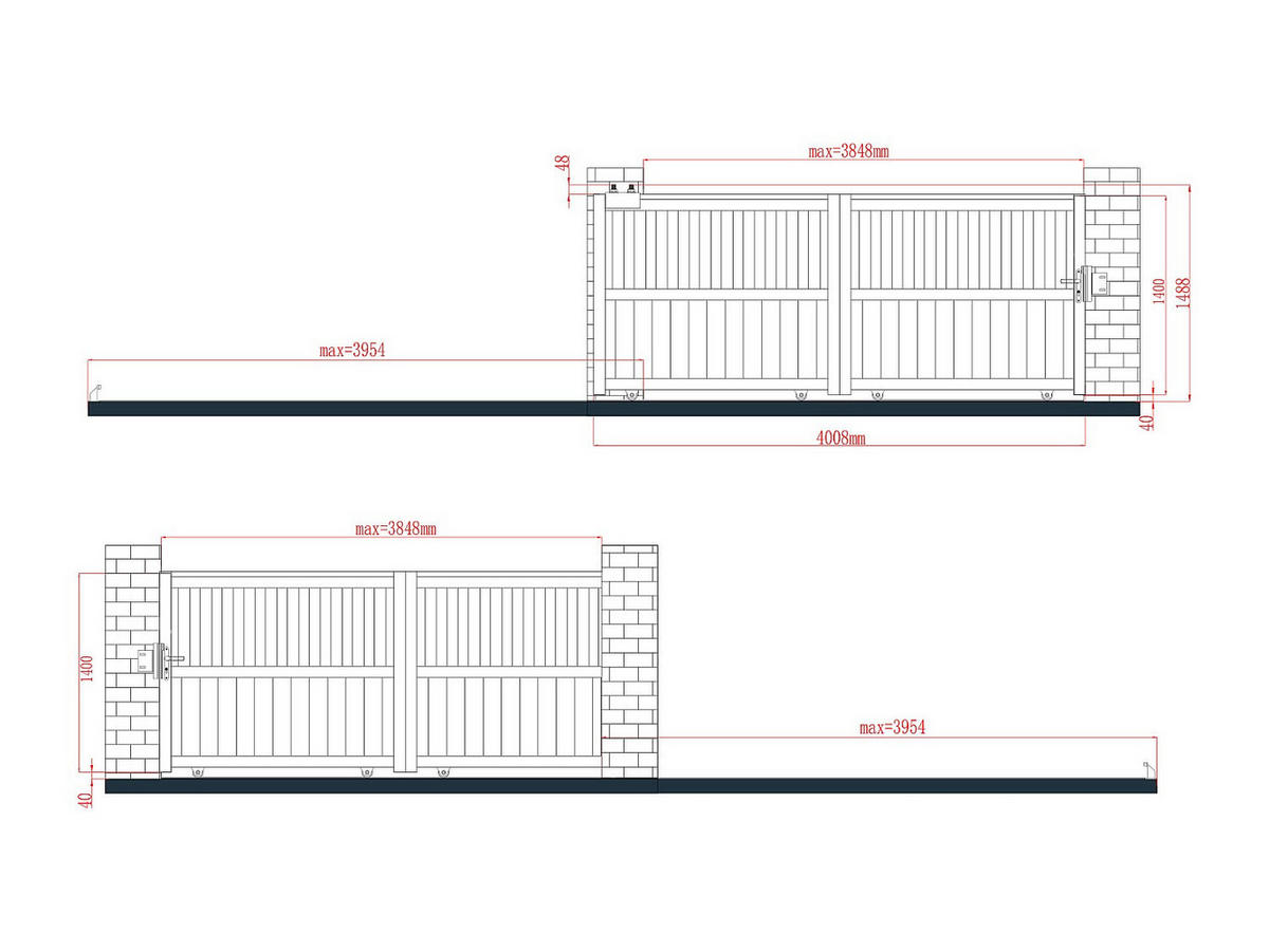 SCHIEBETOR - 384.8cm x 4.5cm - PVC - anthrazitgrau - TARNOS II - Anthrazit, Kunststoff (384.8/140cm) - Vente-Unique