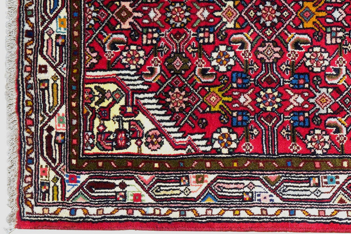 LÄUFER Orient handgeknüpft Assadabad Rot 201/77 cm Schurwolle - Rot, Textil (77/201cm) - Looma