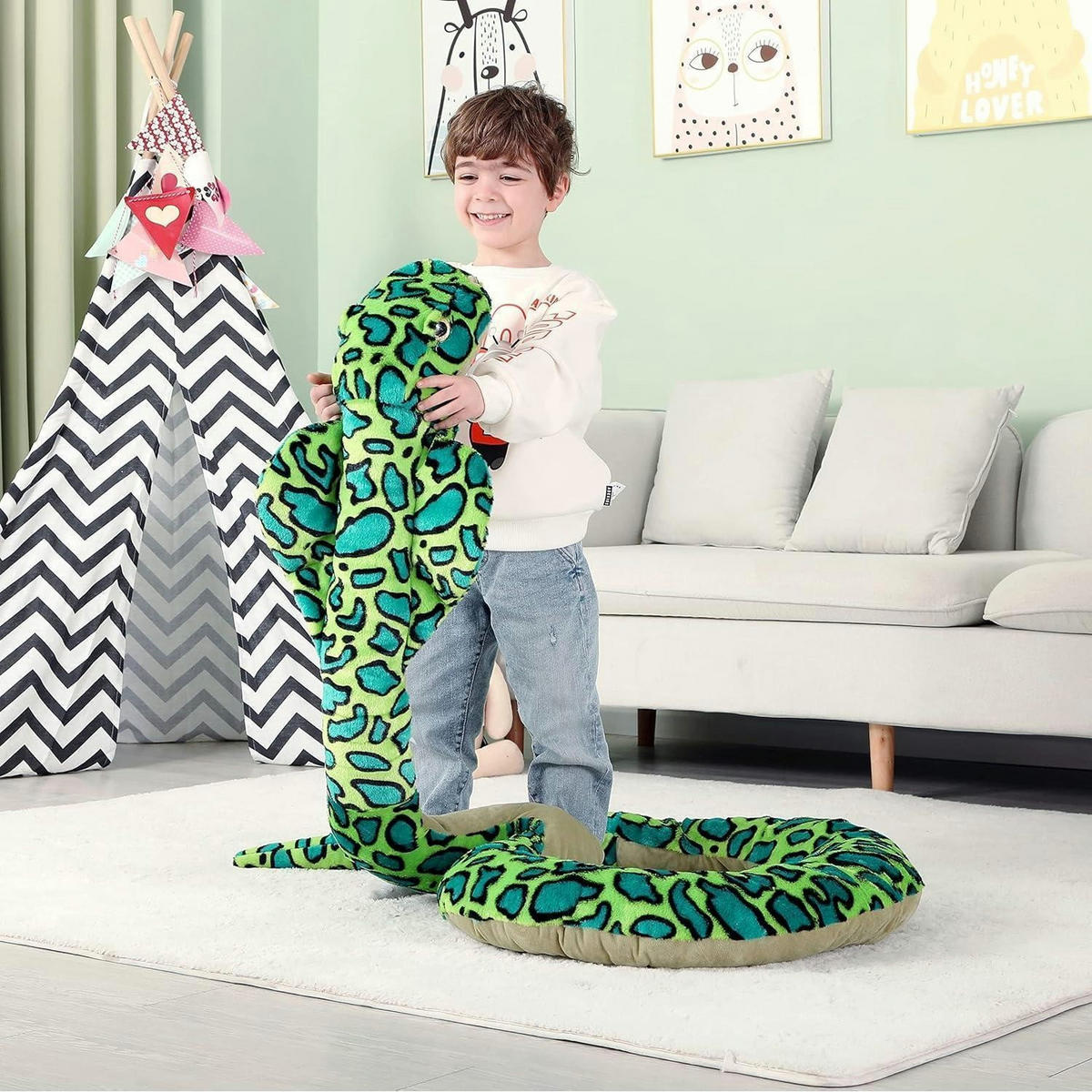 STOFFTIER Schlange 270 cm - Multicolor, Textil (33/38.1cm)