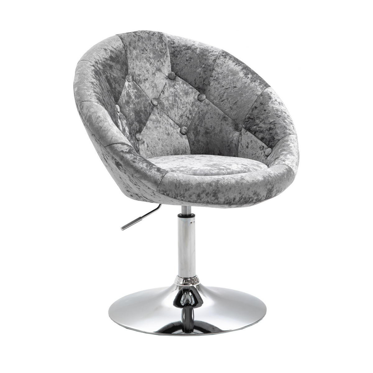 COCKTAILSESSEL HAVANNA Samt Silber - Silberfarben, Textil (62/88/58cm) - SVITA