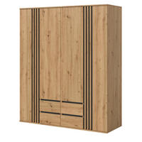 KLEIDERSCHRANK Eiche Artisan, grau 160 x 192 cm 4-türig, Drehtürenschrank mit Schubladen - Anthrazit/Eiche Artisan, Holzwerkstoff (160/192/56cm) - Inn.Furn