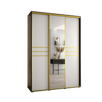 SCHWEBETÜRENSCHRANK 235,2/180/45 3-türig - Goldfarben/Schwarz, Holz/Metall (180/235/45cm) - Abiks Möbel