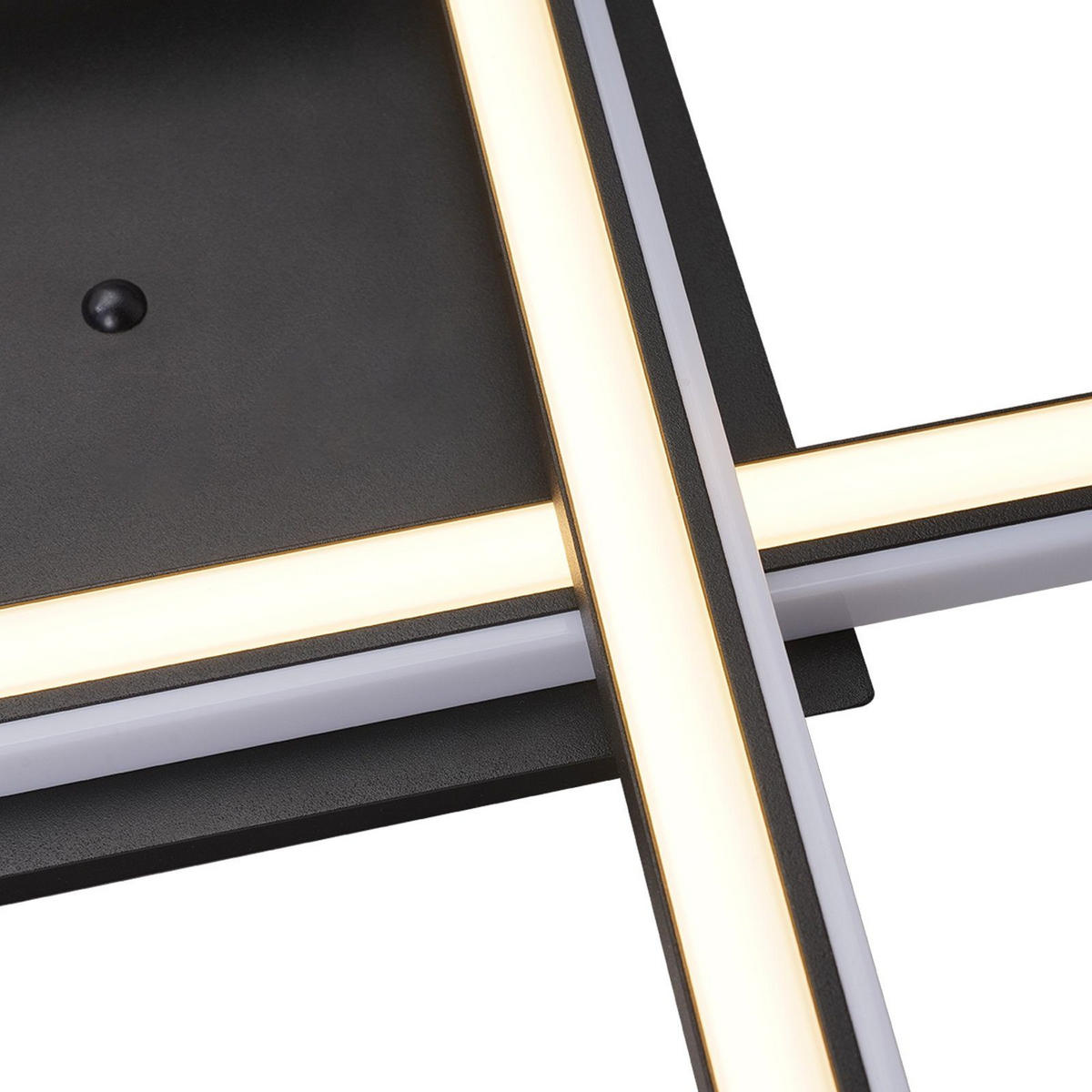 LED-DECKENLEUCHTE Luzadder 44.5/44.5/7cm - Schwarz, Metall (44.5/44.5/7cm) - Nettlife
